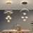 [4-Ball LED Pendant Light] Gorgeous, Elegant, High-End, Modern, Simple, Light Luxury, 4-Ball LED Base, Luminous Ring, Adjustable Suspension Line, Electroplating Process, Suitable for Living Room, Bedroom, Study, Corridor, Dining Room, Corridor, Bar, Pendant Light, Hanging Pendant Light, Indoor Pendant Light