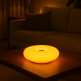 Orange Donut Table Lamp, Adjustable Brightness, USB Powered And Rechargeable, Touch Control, Perfect for Decorating Nightstands, Desks, Living Rooms, Bedrooms, And Home Offices.Cordless Table, Bedside Lamp, Eye Caring Dimmable LED Touch Nightlights