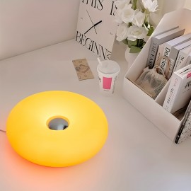 Orange Donut Table Lamp, Adjustable Brightness, USB Powered And Rechargeable, Touch Control, Perfect for Decorating Nightstands, Desks, Living Rooms, Bedrooms, And Home Offices.Cordless Table, Bedside Lamp, Eye Caring Dimmable LED Touch Nightlights