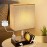 Modern 3-Color Temperature Table Lamp with Dual USB Ports & AC Outlet, Fabric Shade, Built-in Phone Stand, and LED Bulb – Perfect for Bedroom, Living Room, or Office