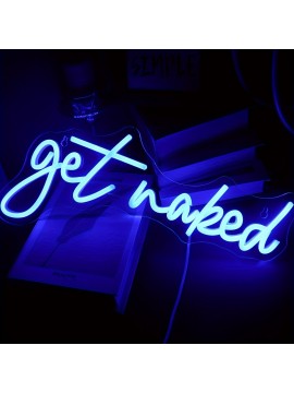 Get Naked Neon, Alphabet USB Powered Neon, Dimmable LED Neon, 10 Level Dimming, 5V USB Powered, Room, Home, Bar Art Wall Decor, Party, Window, Living Room, Decorative Gift (Blue)