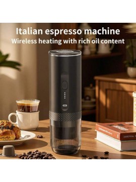 1pc Wireless Portable Italian Coffee Maker with Heating Function, 7500mAh Large Capacity Battery, No Hot Water Needed, Car Carry Coffee Machine