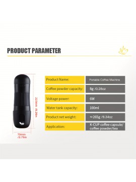 Electric Capsule Coffee Maker, Portable Espresso Machine with Manual Brewing Tool for Travel RV Office, Espresso Machine Portable, Fully Automatic Coffee Machine, Car Coffee Maker, Espresso Coffee Machine with Grinder