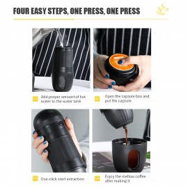 Electric Capsule Coffee Maker, Portable Espresso Machine with Manual Brewing Tool for Travel RV Office, Espresso Machine Portable, Fully Automatic Coffee Machine, Car Coffee Maker, Espresso Coffee Machine with Grinder