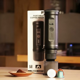 2-in-1 Portable Italian Espresso Machine- 20 Bar (vs 10 Bar Others), 4 Cups/2.2oz, Lightweight & Durable for Camping, Office & Car, Car Coffee, Portable Coffee Maker, Compact Design, Spacesaving Appliance, Reliable Espresso, Coffee Brewer, Mini