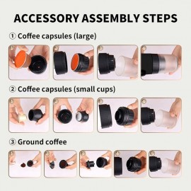 Portable Self-Heating Espresso Machine - - Coffee Maker with, Compatible with Ground Coffee Beans, Compact for Travel, Camping, Office - No External Power/, Espresso Maker (Not a coffee machine)