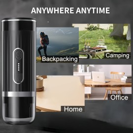 20 Bar Portable Espresso Maker-3-in-1 Camping Coffee Machine with USB Self-Heating, Compatible with Ground Coffee, Nespresso & Dolce Gusto Pods-Mini Electric Travel Coffee Maker for Hiking, RV, Office