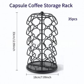 Rotating Coffee Capsule Storage Rack, Compatible with for 35 Capsules