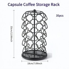 Rotating Coffee Capsule Storage Rack, Compatible with for 35 Capsules