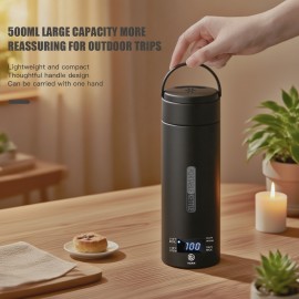 US, 120V 16.9oz Travel hot water cup | modern hot water cup | durable hot water cup, can quickly heat to boiling, used to brew coffee and tea, and comes with a storage bag and cleaning brush. It is suitable for travel, office, and home use, Christmas