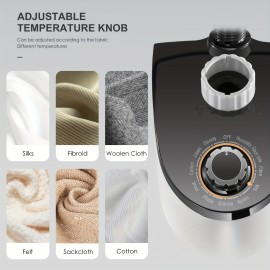 2-in-1 Standing Garment Steamer with Built-in Hanger | 30s Fast Heat-Up | 90min Continuous Steaming | Large Detachable Water Tank, Fabric Brush & Easy Mobility, by Yabano