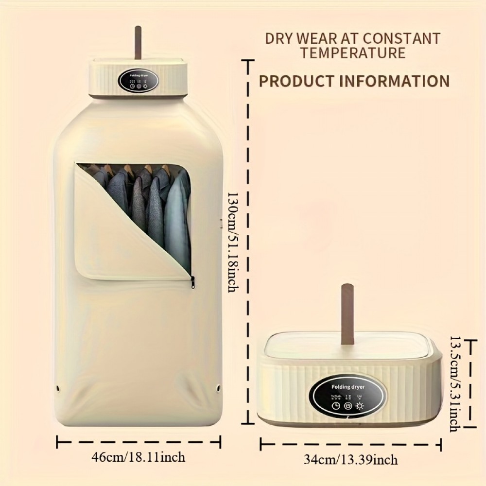 Foldable Clothes Dryer - Portable Multifunctional Drying Machine for Travel, Large Capacity High Power Dryer with Strong Wind for Quick Drying, Portable Clothing Dryer, Dryer for Clothes Travel Use