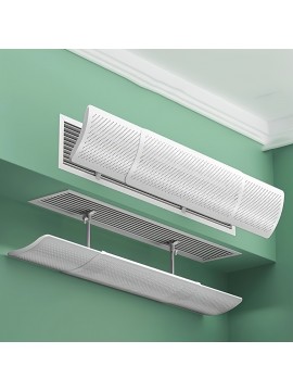 [2pcs Air Deflector] 2pcs Vertical Air Deflector Baffles with Hooks | Stylish White Plastic Design for Home & Office, Prevents Direct Blowing Air, Easy Installation, Modern Aesthetic, Sleek Finish