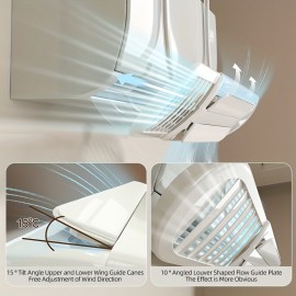 1pc Adjustable Air Conditioner Deflector - Easy Installation, Multi-Directional Wind Guide for Even Cooling, No Battery Required, White AC Unit Accessory for Home Cooling Efficiency, Modern Vent Design, Userfriendly Installation