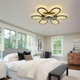 1pc, Remote Control LED Ceiling Fan with Light, Flower Shaped Ceiling Fan Light, 3 Light Colors, Dimmable Modern Low Profile Recessed Ceiling Fan Suitable for Kitchen, Bedroom, Commercial Lighting Suitable for Living Room