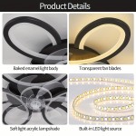 1pc, Remote Control LED Ceiling Fan with Light, Flower Shaped Ceiling Fan Light, 3 Light Colors, Dimmable Modern Low Profile Recessed Ceiling Fan Suitable for Kitchen, Bedroom, Commercial Lighting Suitable for Living Room