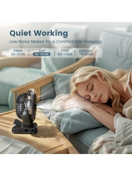 Portable Rechargeable Clip-On Fan with Water Tank, LED Light & Hook - 3 Speeds, 2 Mist Modes, 360° Rotation, USB Charging, Foldable Design for Golf Cart, Travel, Treadmill, Outdoor Use (BLACK), Portable Fan, Travel Cooling, Sleek Fan Design, Durable Construction, Fan For Room Big Size, Fan Blade, Mini Fan, Clip Fan, Rechargeable Fan, Electric Fan, Ventilator