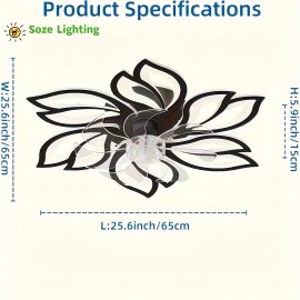 [Modern Ceiling Fan] Modern 1pc Recessed Ceiling Fan with LED Lights | 3-Color Lighting, Minimalist Design, Perfect for Living Room, Bedroom, Kitchen, Office Buildings, Cafe, Restaurants, Hotels - Hardwired, Includes Installation Hardware