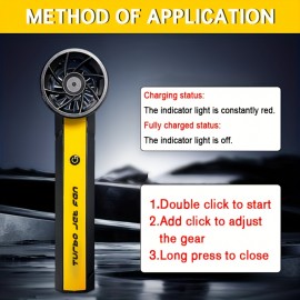 130000RPM Portable Turbo Jet Blower - 4-Speed Wireless Dust Blower | 200W USB-C Charging | Handheld Cooling Turbo Fan, Suitable for Dust, Snow, Camping, Personal Cooling