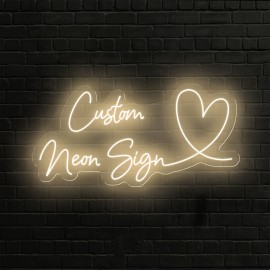 Customized Personalized LED Neon Light - Adjustable Brightness, 18-20 Inches Double Row, Special Love Design, USB-Powered Wall-Mounted Plastic Light for Anniversary, Wedding, Birthday, Valentine'S Day & Easter Decor, Neon Signs for Wall Decor