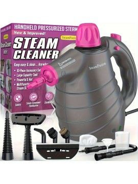 Steam Cleaner, Handheld Pressurized Steamer for Home Use, Multi-Surface Cleaning with 10 Accessories & Safety Lock, Deep Cleans Floor, Grout, Upholstery, Car And Grease, Deep Cleaning Device, Grease Removal Tool