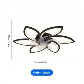 [6-Speed LED Ceiling Fan] 3-Color Dimmable Modern Flower-Shaped LED Ceiling Fan with Light and Remote Control | 6-Speed Adjustable, Detachable Acrylic Shade, One-Click Switch for Reverse Rotation | Ideal for Living Room, Bedroom, Kitchen, Garage, and Commercial Spaces